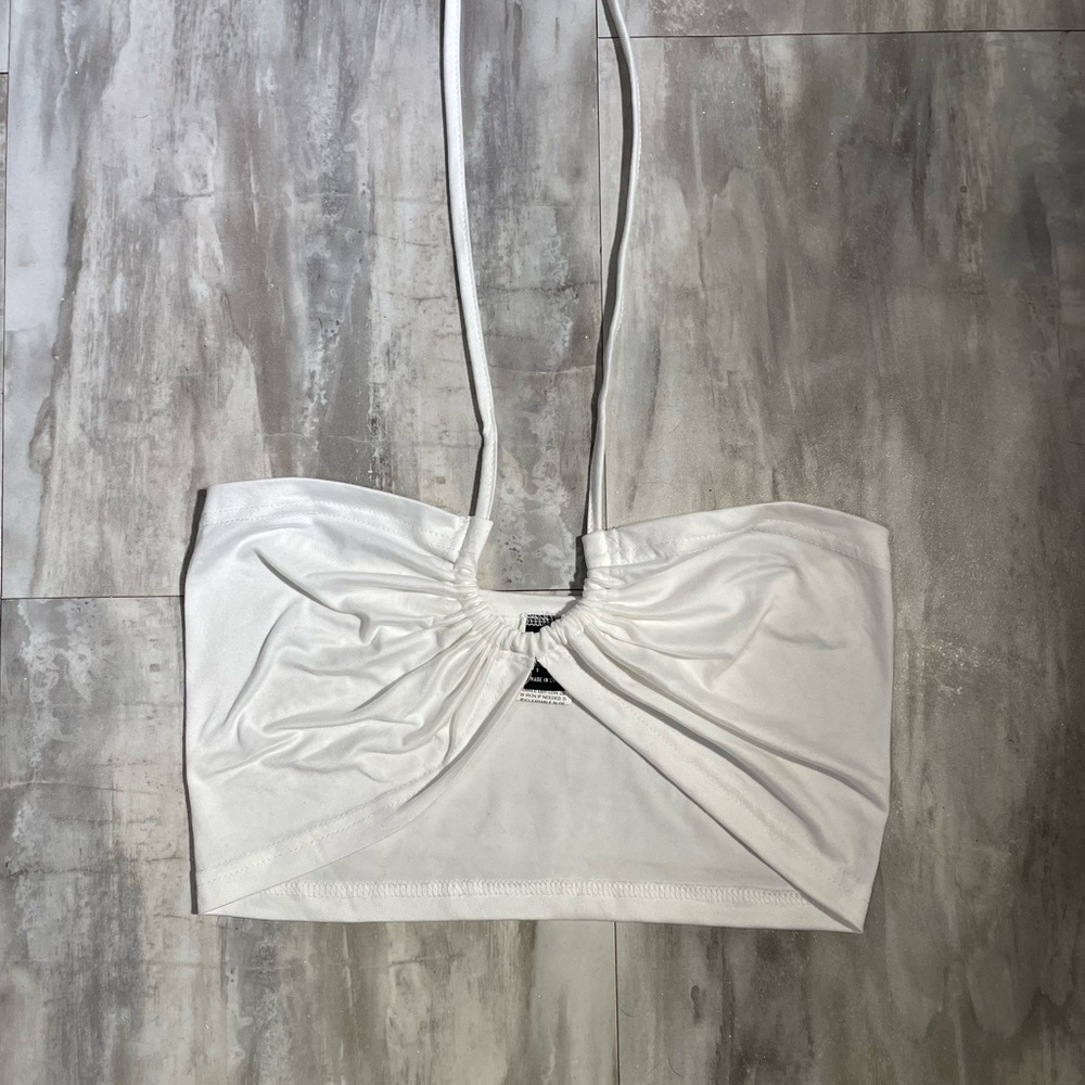 White Crop Top w/ Strings